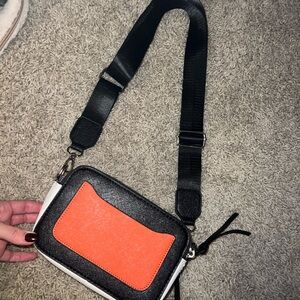 Crossbody bag purse orange and black